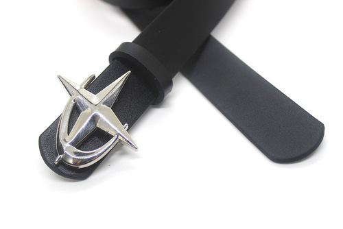 Trendy new waning moon cross star buckle belt jeans skirt fashion versatile personality accessories niche belt