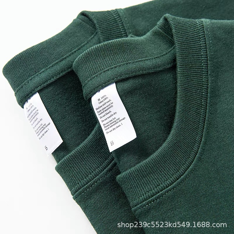 Forest Green T-shirt Solid Color Short-sleeved Men's Summer Loose Pure Cotton Teenagers White Couple's Inner Top Base Shirt