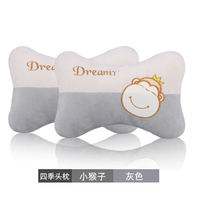 Headrest, Bear Pillow, Car Neck Pillow - headrest-dream-monkey-gray-pair