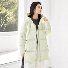 高端泡芙羽绒服女中长款2025冬季新款小个子超好看连帽外套面包服