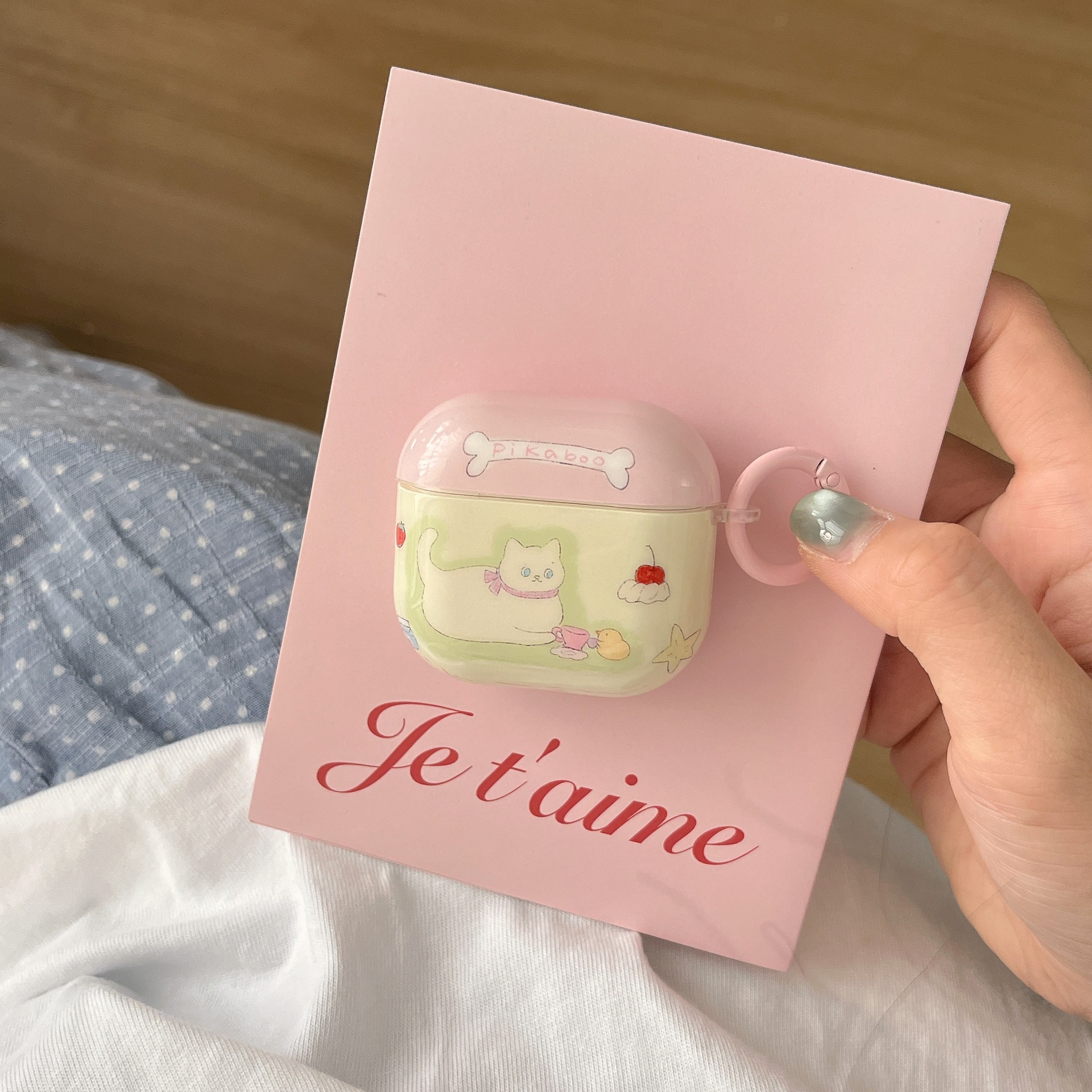 Picnic de nicho coreano Pink Cat para AirPods nueva funda para auriculares de 3/4 generación Pro2 dibujos animados 1/2 generación Pro girl