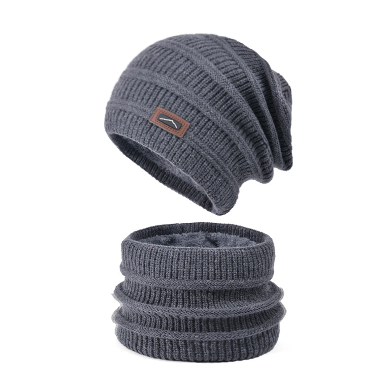 Winter Hat Scarf Two-Piece Set For Women, European And American Style, Knitted Wool Hat, Outdoor Fleece-Lined Warm Ear_voghion.com