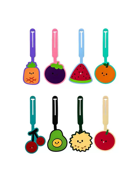 Cartoon fruit silicone luggage tag, creative travel suitcase pendant, cute PVC soft rubber anti-lost tag