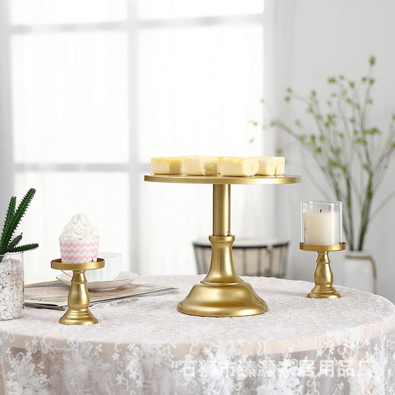 De estilo occidental de la boda decoración de mesa de postre pastel de comida fría de tres capas merienda stand decoración soporte de exhibición de la torta de hierro soporte image 5