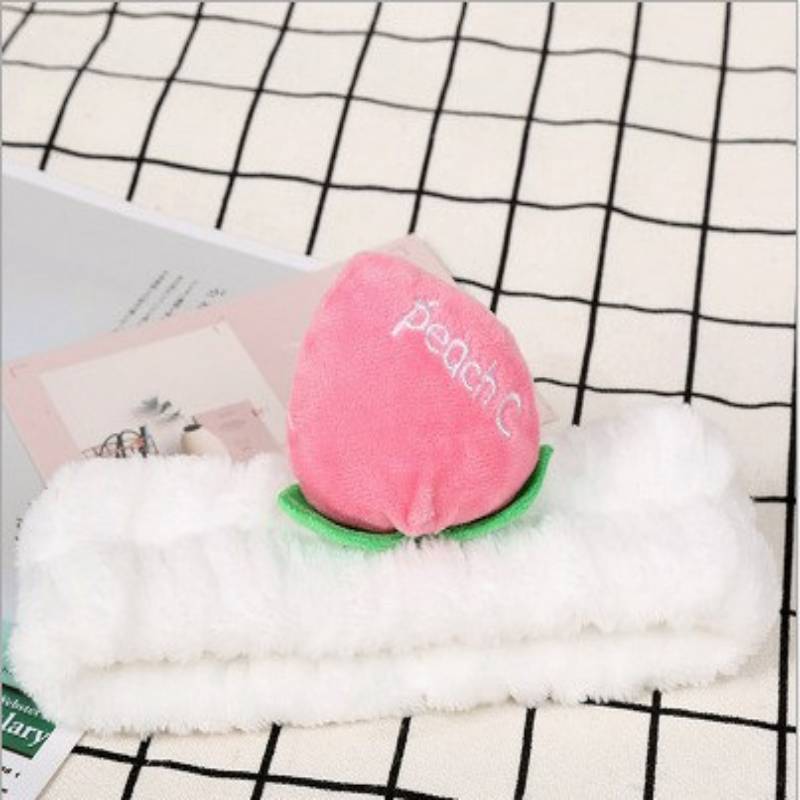 Estilo coreano Internet celebridad fruta melocotón rojo banda de pelo femenino lavado de cara maquillaje borde ancho diadema accesorios para el cabello de dibujos animados al por mayor
