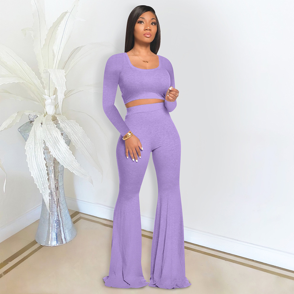 525g Weight Long Sleeve Sleeve Length Polyester Fabric Type Pant Co-ord Set Sets Type 2 Pieces Set Quantity Daily Occasion U Neck Neckline Slim Fit Type Solid Color Pattern Summer, Spring Season Women's Gender Printing Design Casual Style Daily Women's Casual Solid Color Polyester Printing Pant Co-ord Set Pants Sets 5