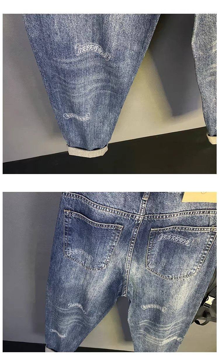 Loose Fit Men's Pants, 2026 Spring New Trendy And Cool Printed Jeans, American Retro Washed Men's Pants_mkmklike.com