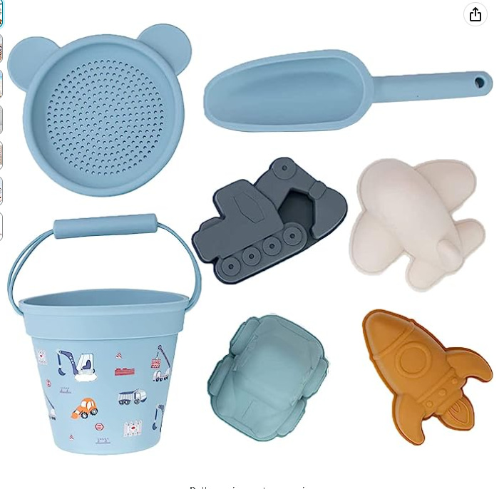 Amazon caliente de silicona Cubo de playa transfronterizo serie Océano portátil cubo de agua entre padres e hijos Playa Juguetes traje