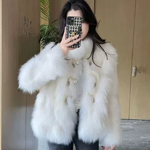 Куртка из искусственного меха лисы женская короткая