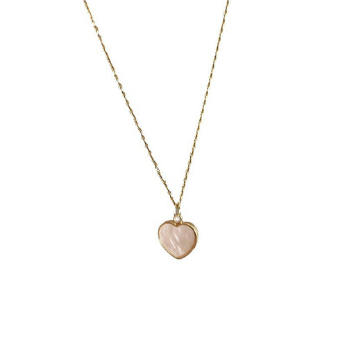Simple and compact metal love necklace women's niche design light luxury clavicle chain necklace temperament versatile neck necklace jewelry