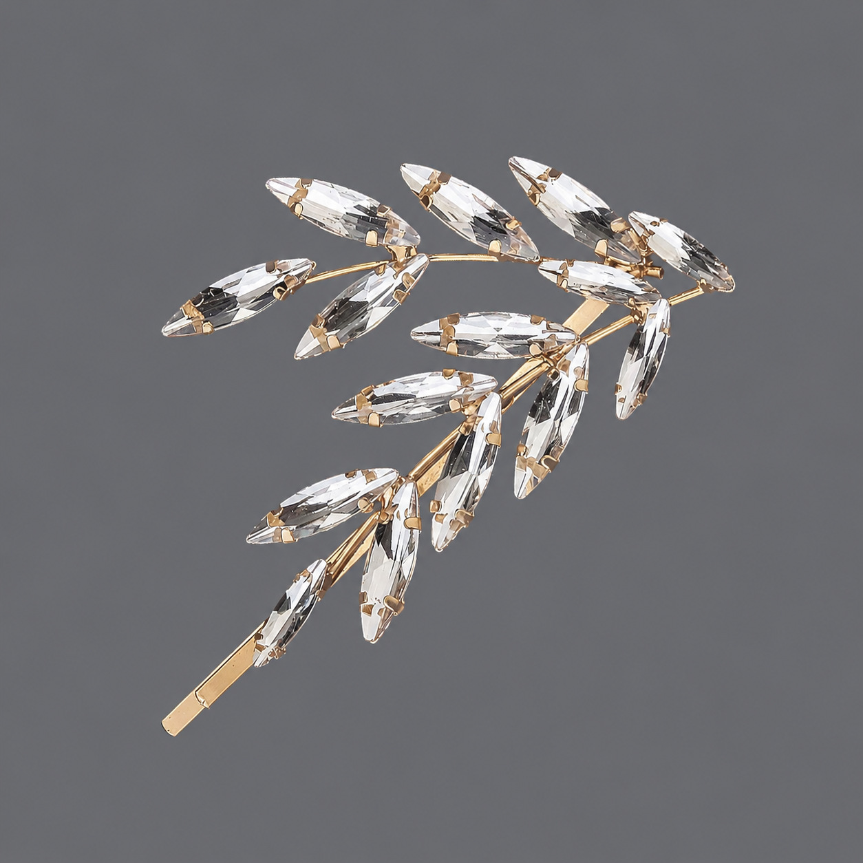 Horquilla de zirconio de lujo ligero europeo y americano con incrustaciones de diamantes, pinza de pelo de alta gama para mujer, suministro mayorista transfronterizo directo de fábrica.