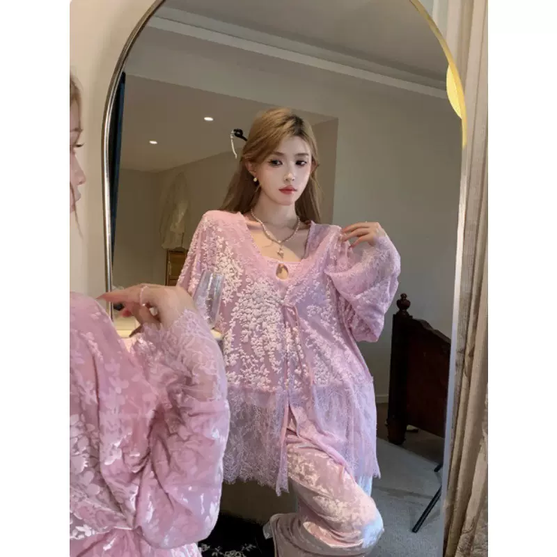 高级感金丝绒睡衣女秋冬款长袖长裤可外穿家居服加厚保暖睡衣套装