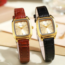 高颜值复古方盘女表小众轻奢简约韩版学生高贵女士手表跨境批代发