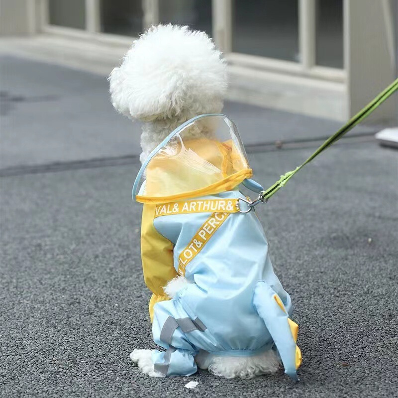犬レインコート雨の日防水服ペット子犬小型犬中型犬テディ比熊全包四脚ポンチョ|undefined