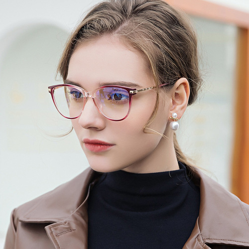 87040 cross-border new TR90 glasses frame cat eye glasses anti-blue light glasses frame flat mirror computer glasses
