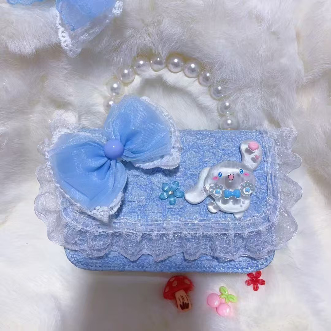 Bolso de mano de perlas bolso de princesa arco bolso de hombro de Año Nuevo bolso de cadena bolso de niños de viento fragante