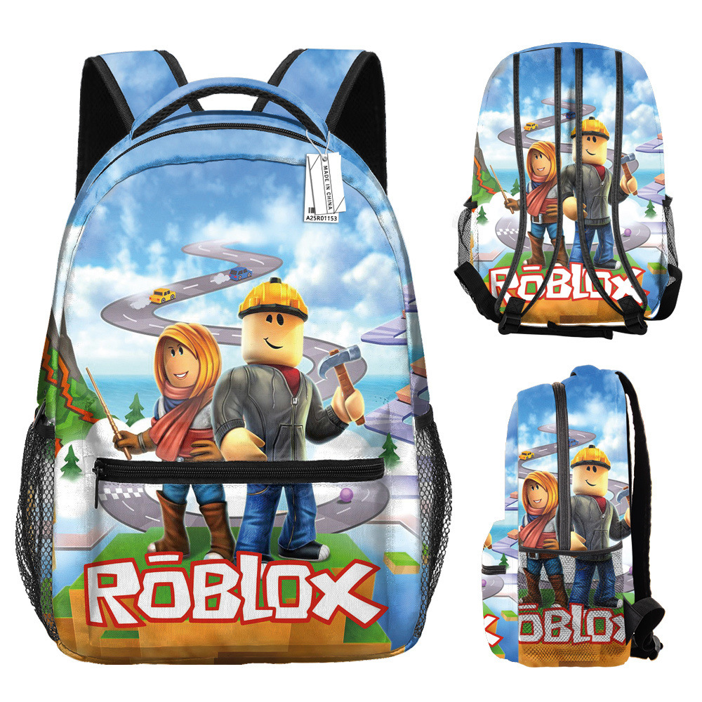 초등 및 중등 학교 학생을위한 ROBLOX 가상 세계 전체 인쇄 배낭 어린이 배낭 대용량 학교 가방 보관