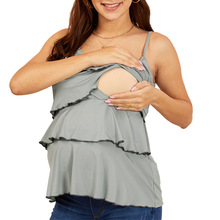 sht亞馬遜速賣通孕婦荷葉邊多層哺乳上衣孕媽