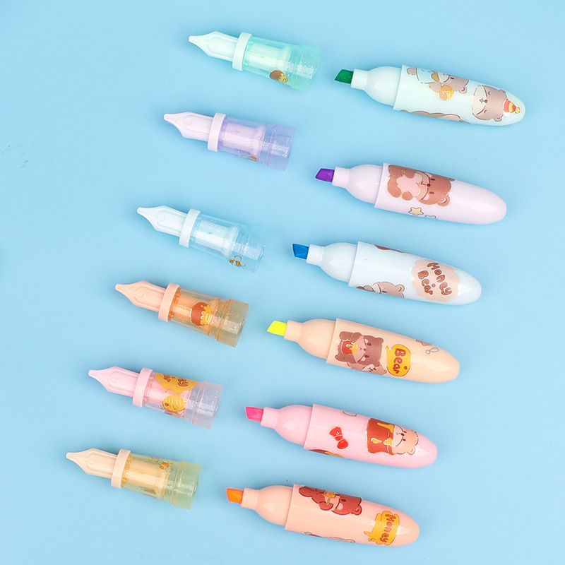 6070 pluma rotulador estudiante diario pluma marcador lindo de la historieta etiqueta DIY regalo forma rotulador