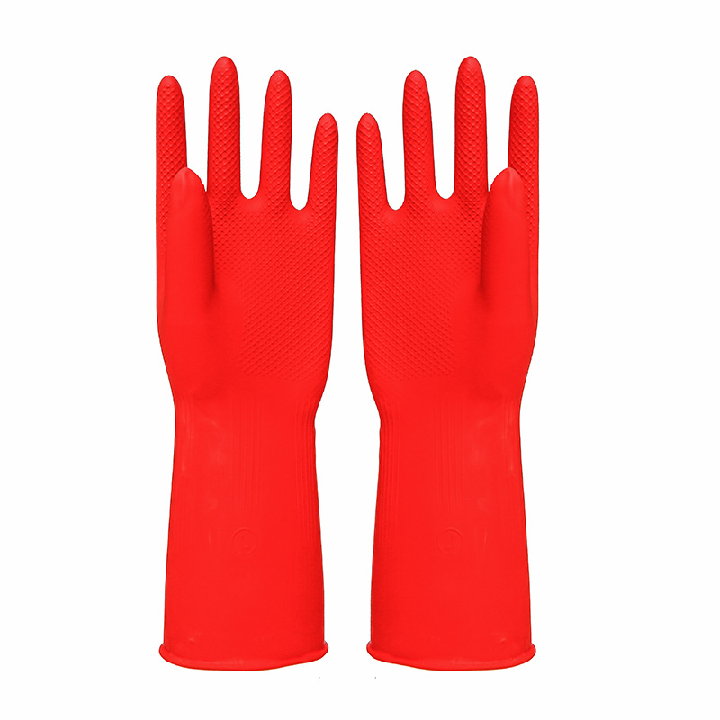 红色加厚工业手套天然乳胶光里防化手套食品加工专用工业劳保手套