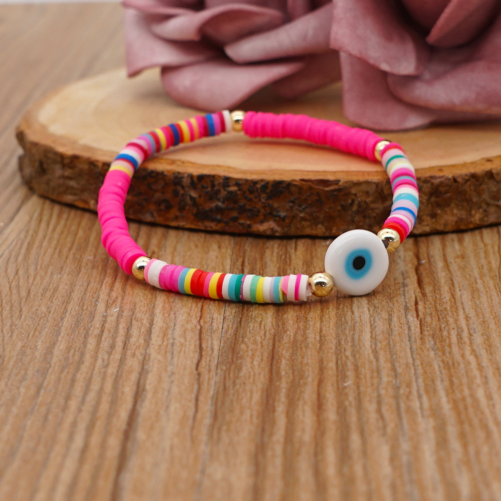 Bohemian Multicolor Glazed Eye Beaded Bracelet display picture 11