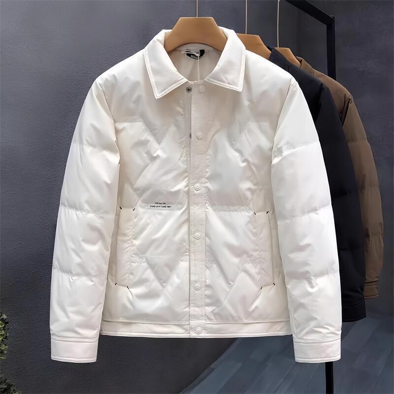 (New National Standard 50% Down) New Autumn and Winter Men's Down Jacket with Shirt Collar