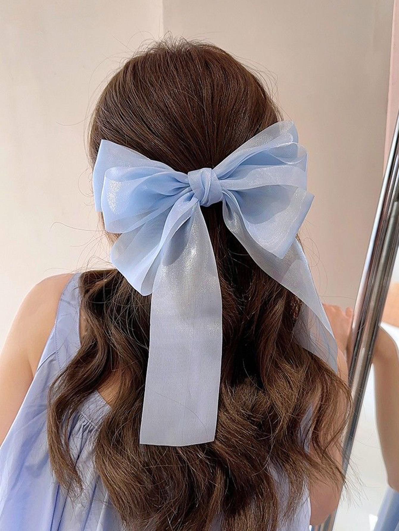 40g Weight Hair Clip Hair Accessories Type 1 Piece Quantity Daily Occasion Gauze Material Knot, Butterfly, Bow Knot Pattern Women's Gender Sweet Style Sweet Women's Knot Butterfly Bow Knot Gauze Hair Clip 12
