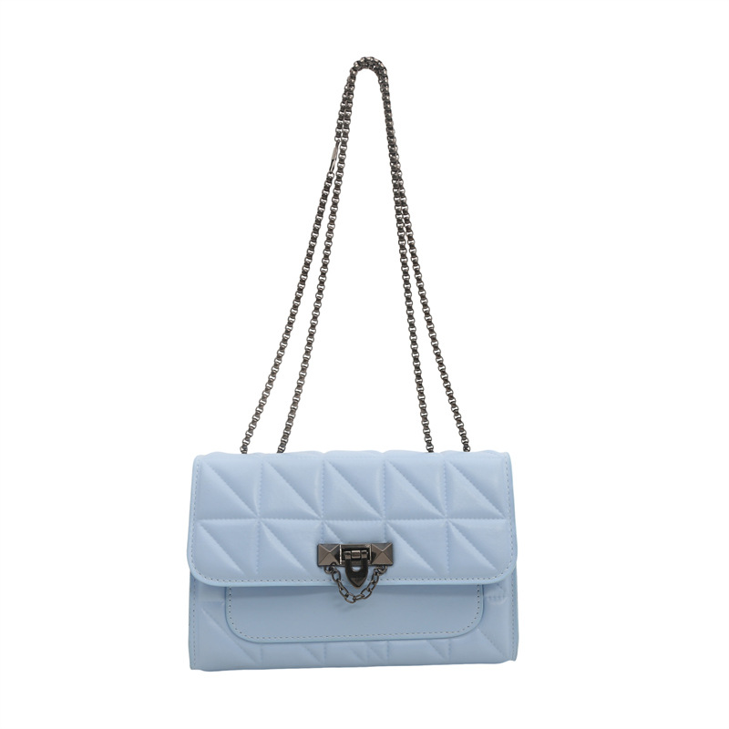 Popular bolso bordado de color sólido nuevo estilo de moda transfronteriza retro cadena mochila simple bolsa de hombro de mujer