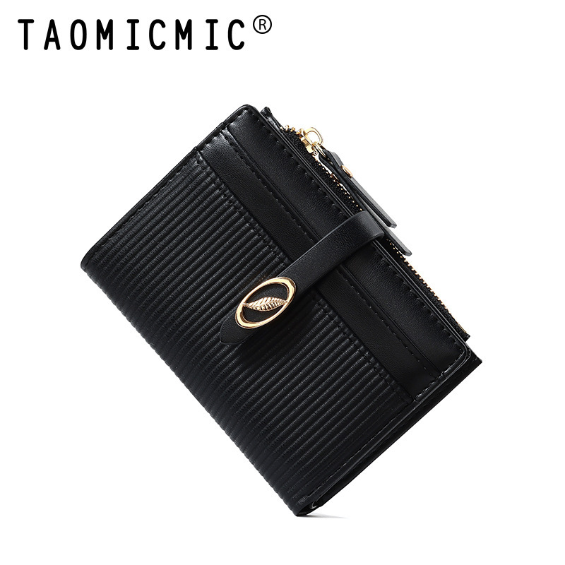 クロスボーダー小新鮮な 80% off 女性財布学生かわいいニッチデザイン葉 PU ストライプ小銭入れ卸売|undefined
