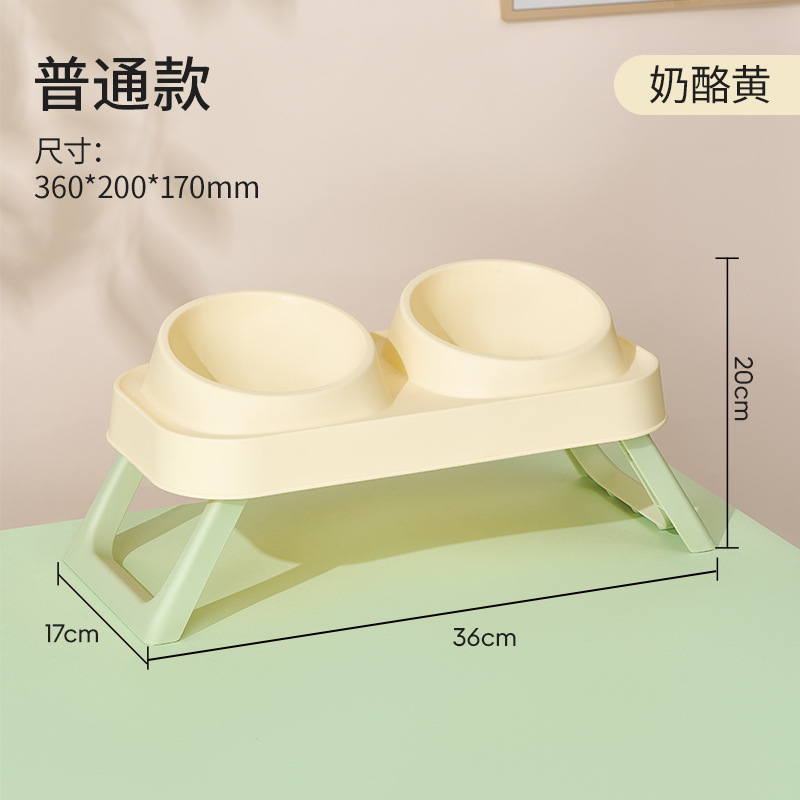 Personalizada mascota de acero inoxidable doble cuenco gato cuello de protección de doble cuenco anti-derrapante anti-derramamiento cuenco de mascota gato cuenco de perro