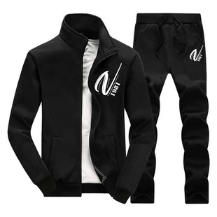 Men's Cross-Border Casual Suit Spring and Autumn Sweatshirt Cardigan Zipper Set Youth Men's Running Sports Long-Sleeved Pants Two-Piece Set