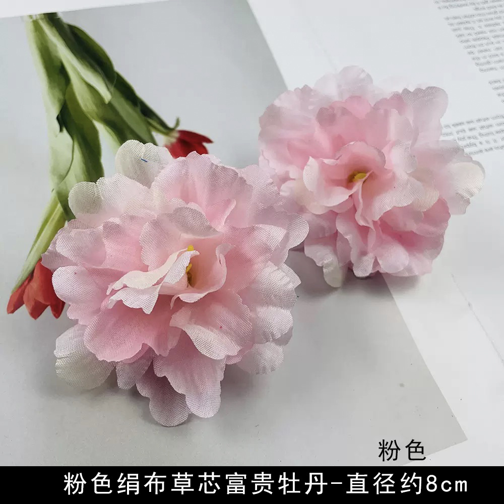 Flores artificiales flores rosadas bricolaje accesorios hechos a mano tocado de estilo antiguo accesorios de material de flor de horquilla arreglos florales de pared de flores de boda