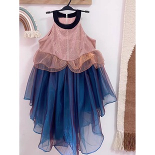 女童童裝春夏季甜美公主裙2025新款小女孩時尚夢幻人魚蓬蓬連衣裙