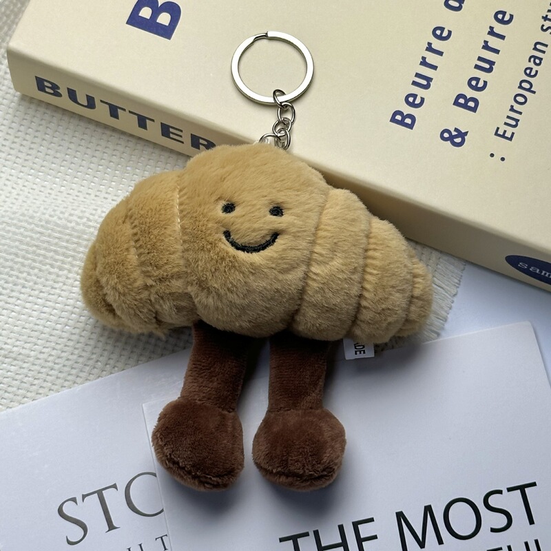 クロスボーダーかわいいクロワッサンキーホルダーシミュレーションパンぬいぐるみ動物人形ぬいぐるみペンダントギフトペンダント|undefined