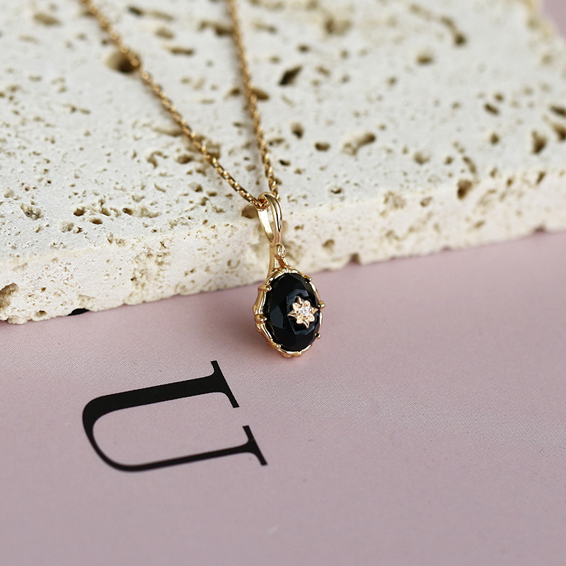 1g Weight Charms, Rings Classification 1 Piece Quantity Holiday, Daily Occasion 925 Sterling Silver Material Flower Pattern All Seasons Season Women's Gender Elegant, Retro Style Japanese Style Opal Palace Vintage Pattern Natural Black Agate Rings Pendants 925 Silver Accessories Suit Autumn New 9