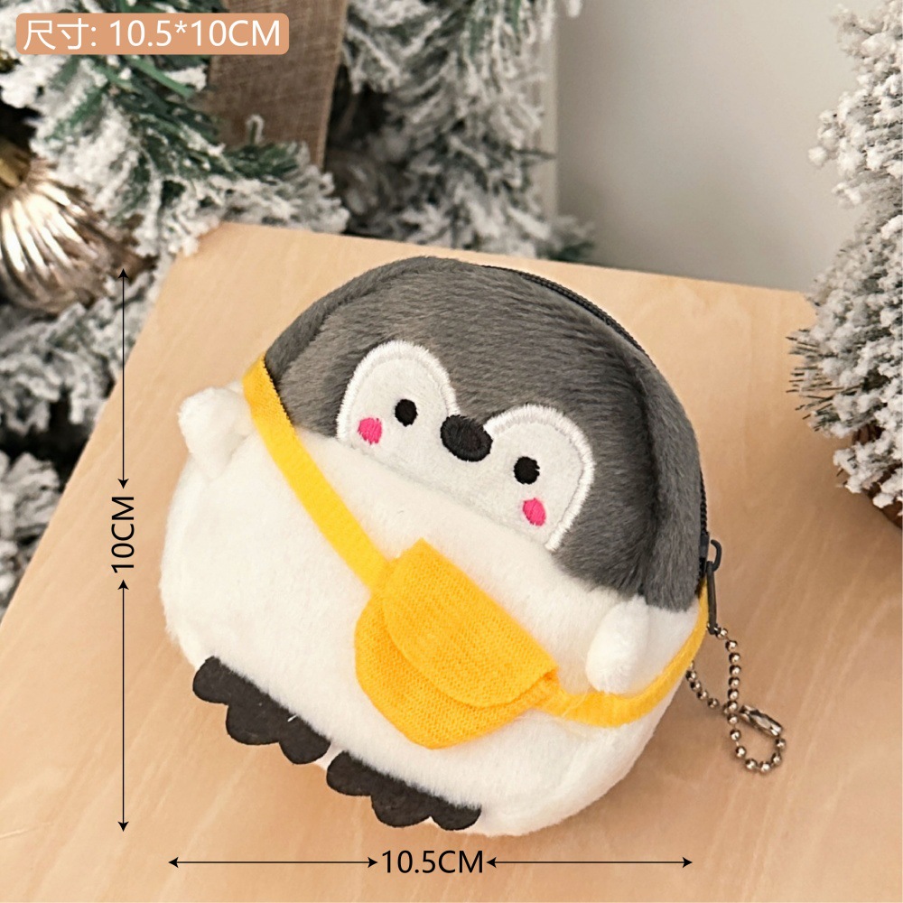 Cute muñeca pingüino bolso de cambio colgante chica corazón muñeca paquete de datos de cable bolsas de almacenamiento de lápiz labial bolsas de auriculares al por mayor