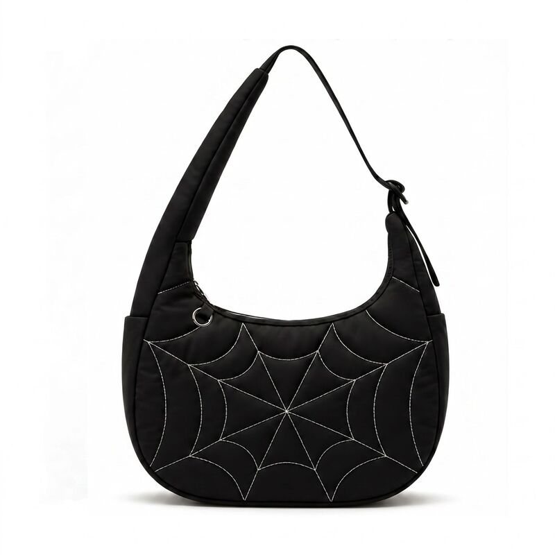 Cross-Border Spider Web Embroidery Thread Shoulder Bag, Lightweight Fluffy Underarm Bag, Travel Portable Storage Bag, Solid Color Shoulder Bag Cross-Border Spider Web Embroidery Thread Shoulder Bag, Lightweight Fluffy Underarm Bag, Travel Portable Storage Bag, Solid Color Shoulder Bag