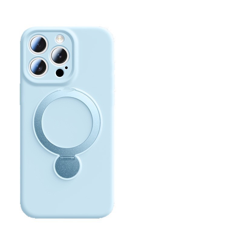 Apple 16Promax 肌に優しい磁気吸引携帯電話ケース iPhone16Pro 回転 360 スタンドに適した液体シリコーン|undefined
