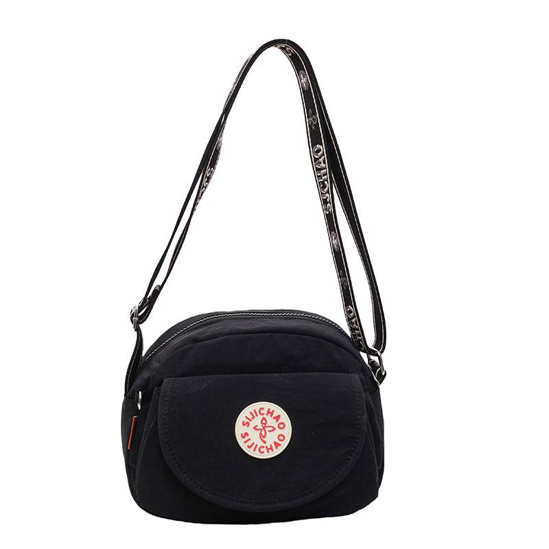 Bolso Cuadrado Pequeño Cruzado Impermeable de Nailon con Solapa y Correa Ajustable