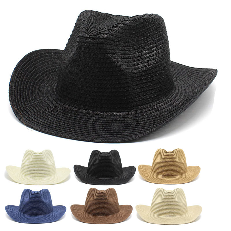 Unisex Solid Color Big Eaves Retro Straw Hat display picture 1