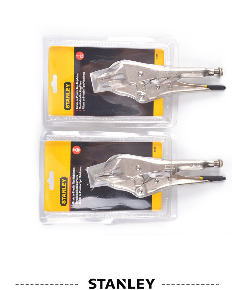 史丹利工具夹持扁嘴铁皮大力钳8寸84-398-23夹持省力加硬工具