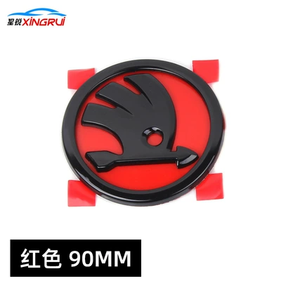 Car logo | black middle net standard rear label - red-front-mark-90mm