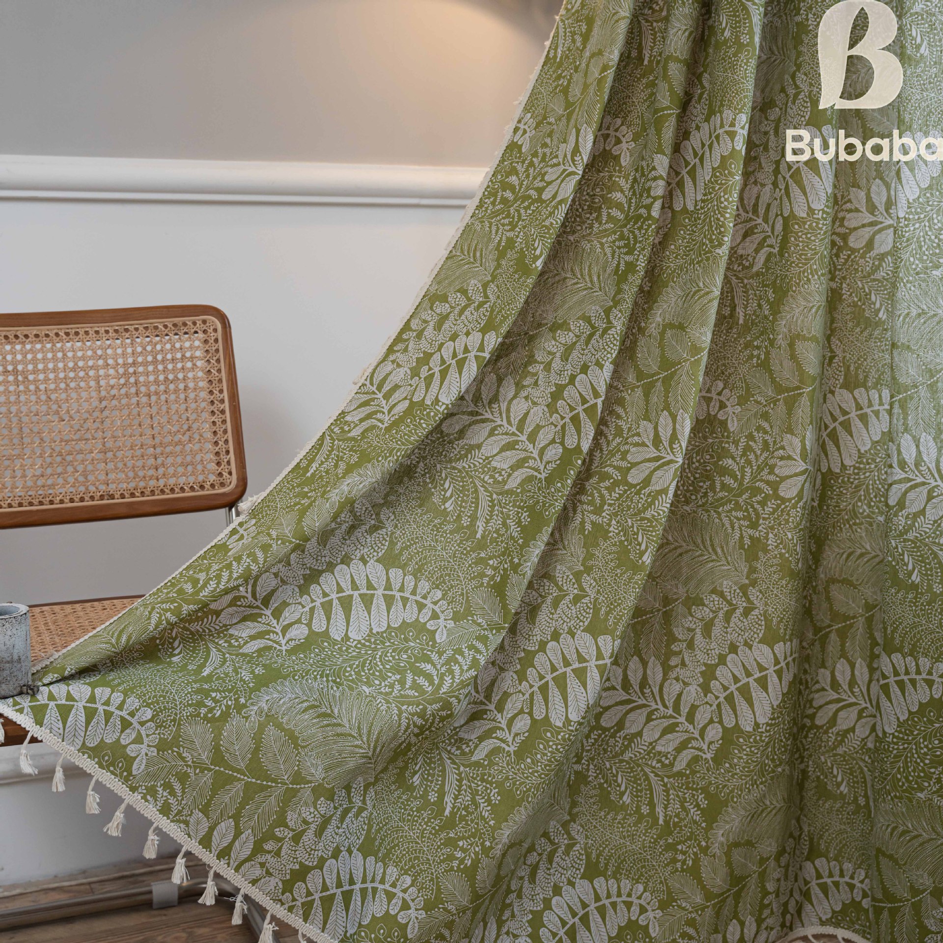 Cross Border Bohemian Semi-Shading Curtain Living Room Bedroom Kitchen Short Curtain Vintage Country Floral Pattern Partition Curtain