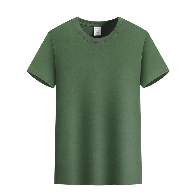Directo de fábrica 220g de verano pesado cuello redondo manga corta suave piel-amigable equipo uniforme Camiseta de algodón logotipo impreso personalizado