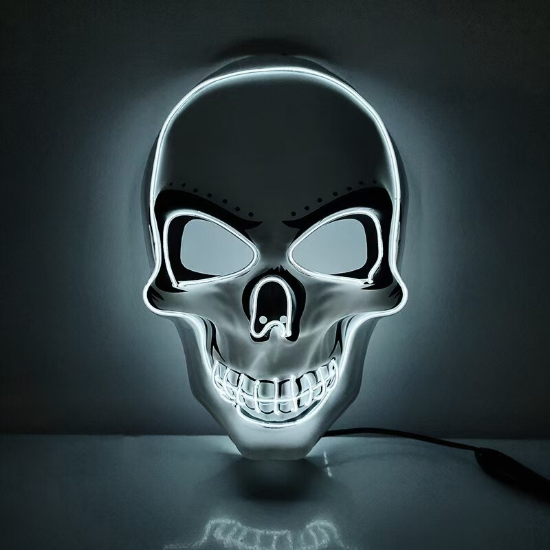クロスボーダーハロウィン発光スカルマスク EL コールドライトマスク応援小道具パーティーホラー面白いマスク|undefined