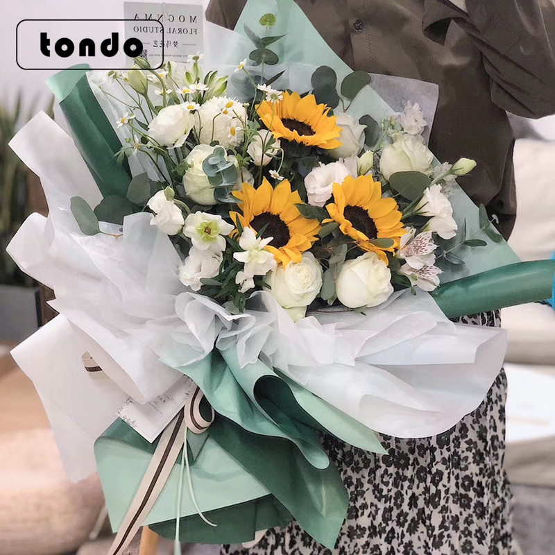 Tang De Qixi Valentine's Day Flowers Bouquet Waterproof Lining Paper Cotton Candy Paper Plain Color Flower Packaging Material Wholesale