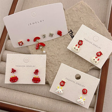 龙年吉祥福个性设计耳钉套装组合时尚新款新年百搭气质女小众耳饰