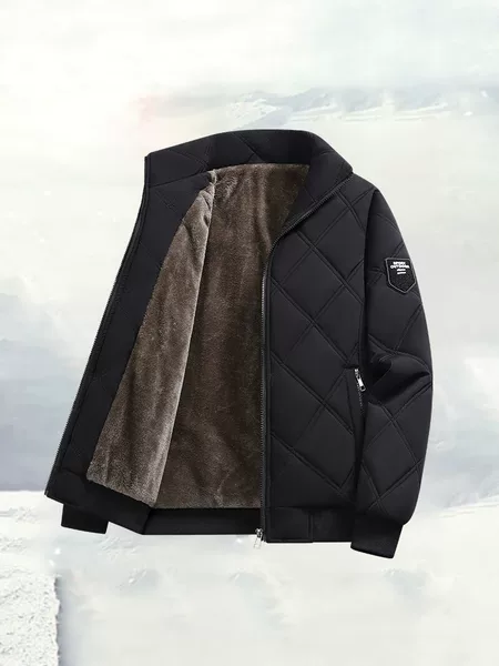 Early winter hooded thickened puffer jacket for men, loose fit, warm cotton coat, casual, versatile, trendy, and slimming style