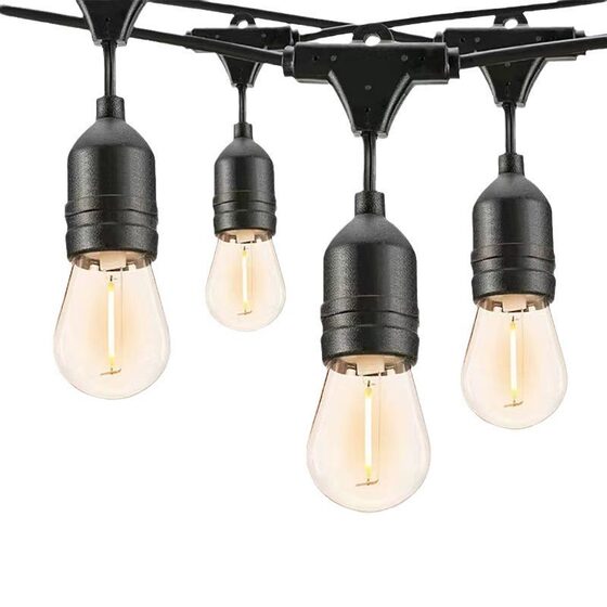 Cross-border new S14 string lamp courtyard festival decoration solar light string outdoor camping waterproof atmosphere light string