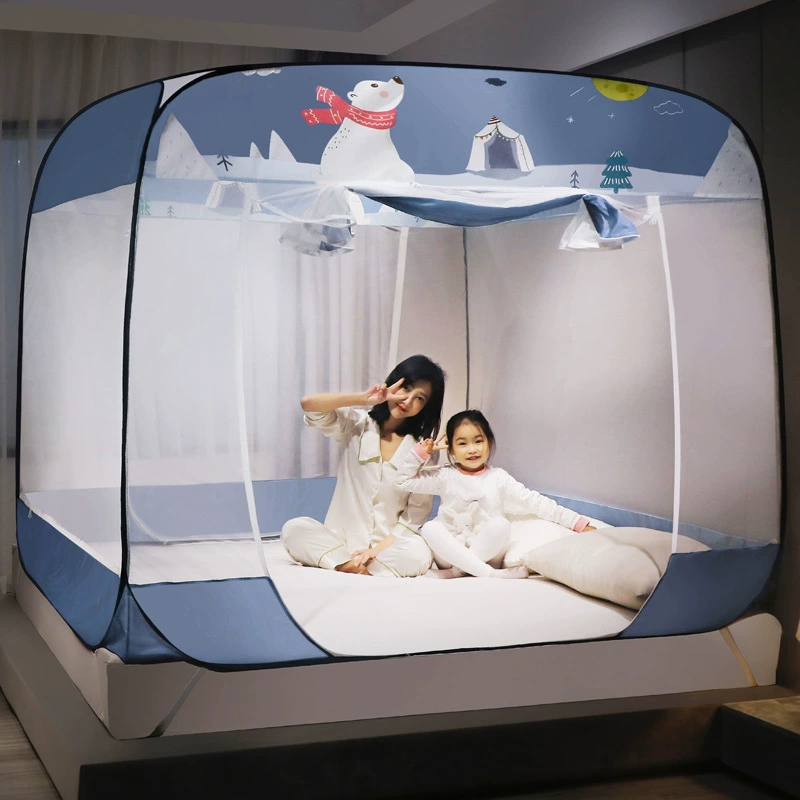 Foldable children's mosquito net for home use, fall protection, increased thickness